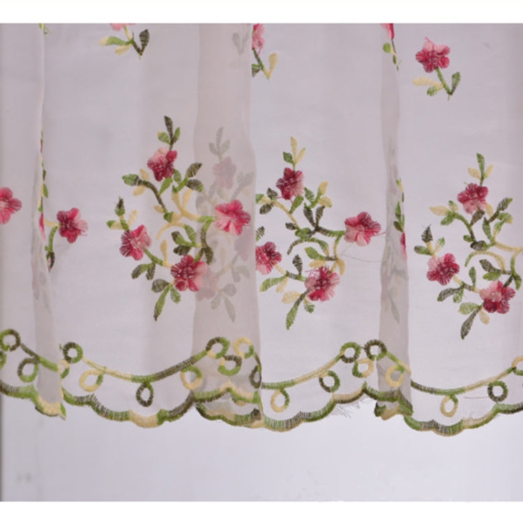 Simple Pastoral Embroidery Flower Window Bbalcony Flower Window Tulle Curtain, Size: 150cm x 65cm My Store