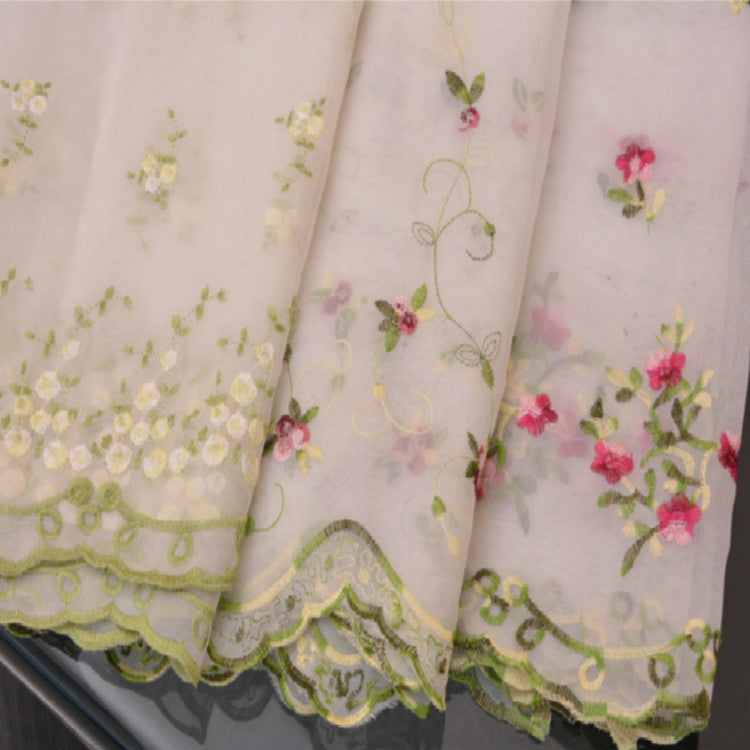 Simple Pastoral Embroidery Flower Window Bbalcony Flower Window Tulle Curtain, Size: 150cm x 65cm My Store