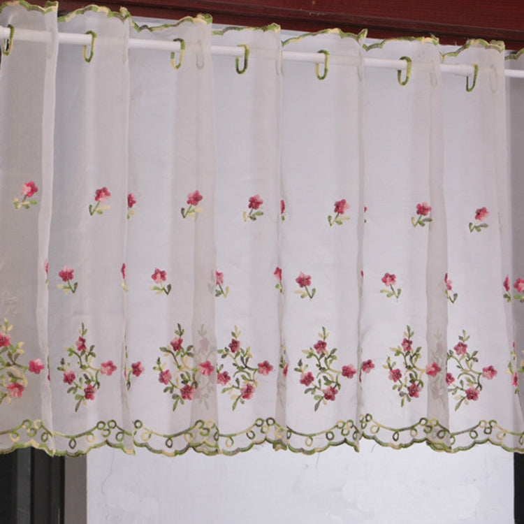 Simple Pastoral Embroidery Flower Window Bbalcony Flower Window Tulle Curtain, Size: 150cm x 65cm My Store