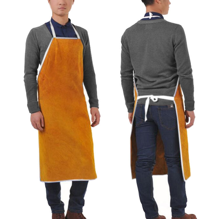 Full Leather Electric Welding Apron High Temperature Fireproof Star Splash Protective Clothing My Store