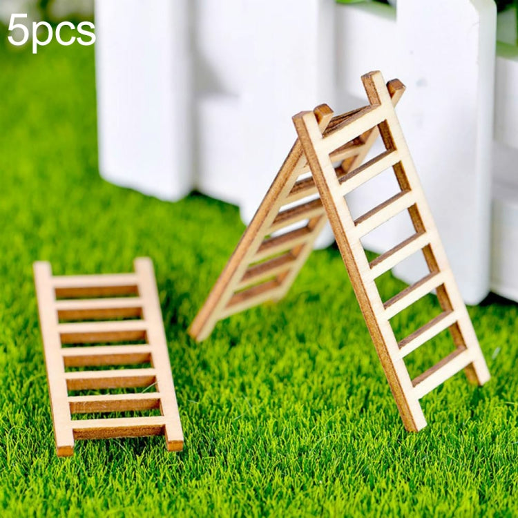 5pcs Simulation Ladder Decoration Wooden Staircase Corridor Micro Landscape Succulent Potted DIY Decorations My Store