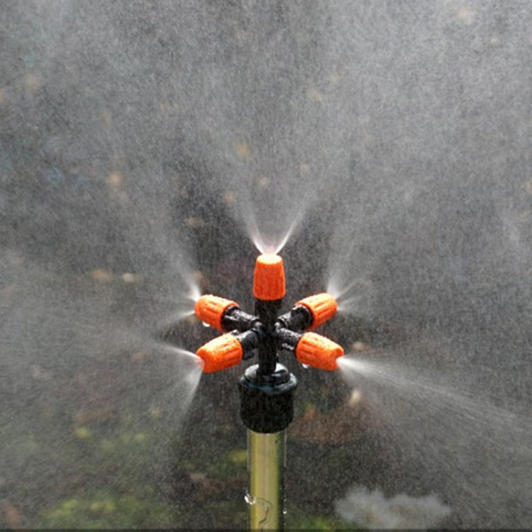 2 PCS Cross Five Outlet Spray Nozzle Gardening Greenhouse Watering Spray