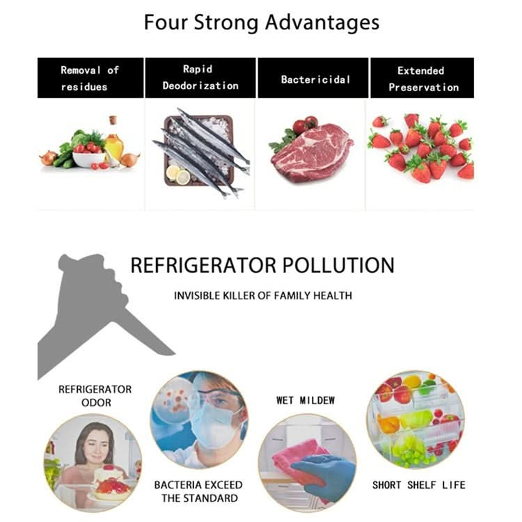 ZC-168 Refrigerator Car Active Oxygen  Ozone Disinfection Sterilization Deodorization Purification Mini Air Purifier Reluova