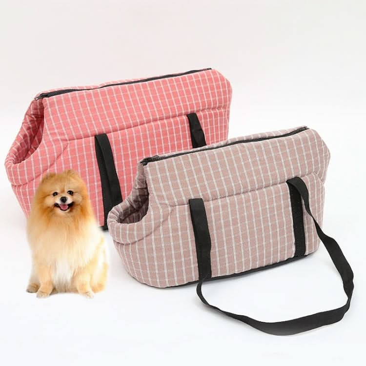 Outside Travel Puppy Dogs Breathable Carrying Plaid Shoulder Bags for Pet Dogs Cats - Reluova