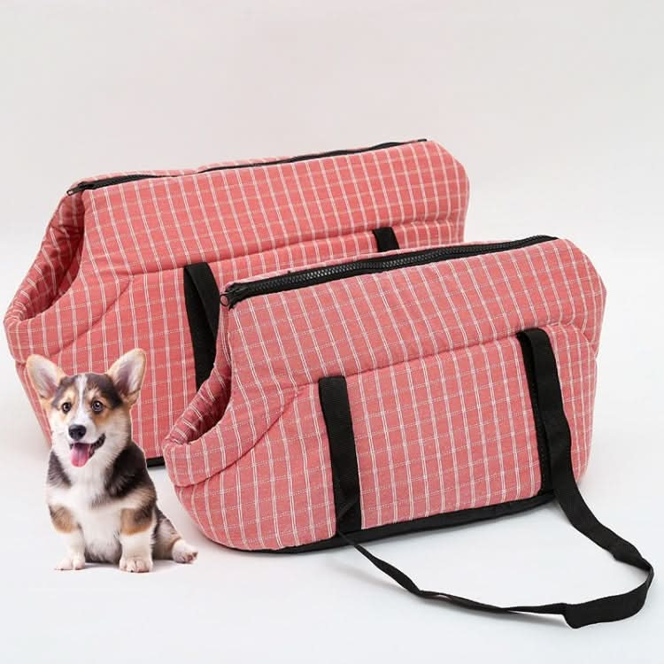 Outside Travel Puppy Dogs Breathable Carrying Plaid Shoulder Bags for Pet Dogs Cats - Reluova