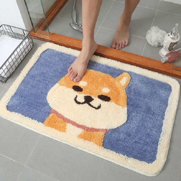 Cartoon Flocking Carpet Home Bathroom Non-slip Absorbent Pad Reluova