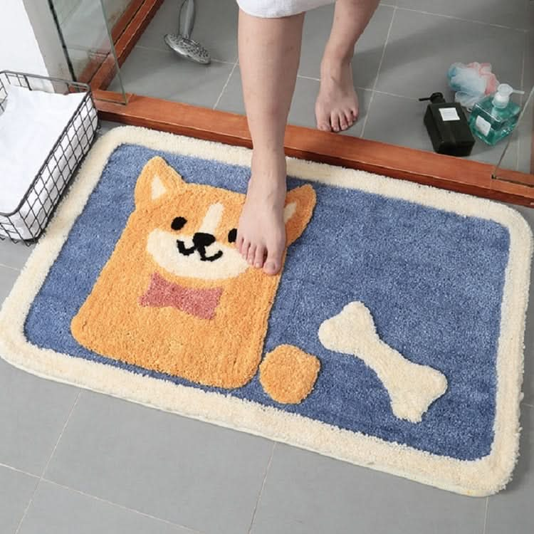 Cartoon Flocking Carpet Home Bathroom Non-slip Absorbent Pad