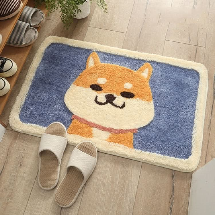 Cartoon Flocking Carpet Home Bathroom Non-slip Absorbent Pad Reluova