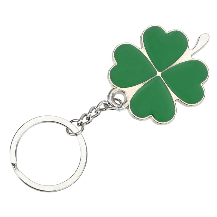 Green Leaf Car Keychain Keyring Lucky Key Chain Purse Bag Pendants Steel Stainless Car Styling Four-leaf Clover Key Rings ÎҵÄÉ̵ê