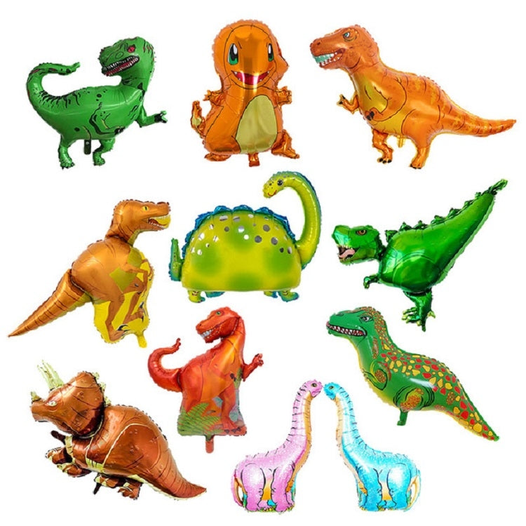 2 PCS Dinosaur Modeling Aluminum Foil Balloon Children Birthday Decoration Party Supplies Toy-Reluova