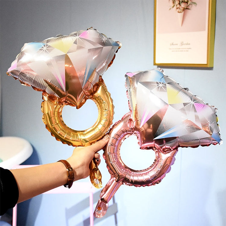 Wedding Marriage Room Decoration Balloon Diamond Ring Foil Balloon, Specification:Large Gold Diamond My Store