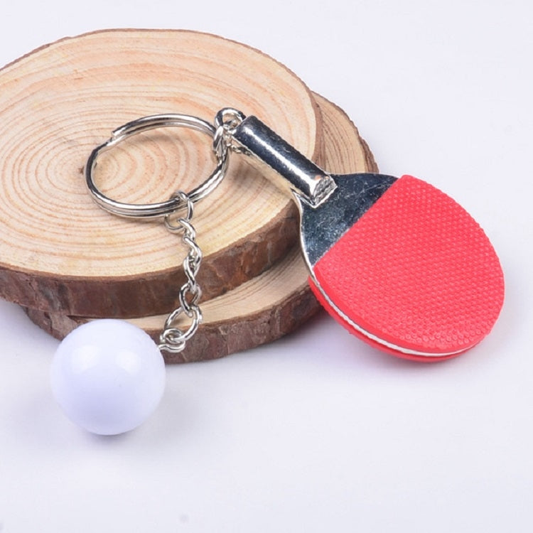 2 PCS Creative Metal table Tennis Keychain Handmade Jewelry Gift Sports Keychain