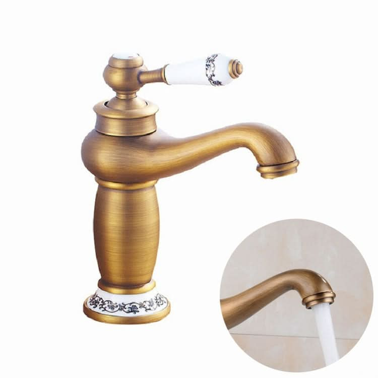 Copper Antique Hot Cold Double Blue White Porcelain Faucet - Reluova