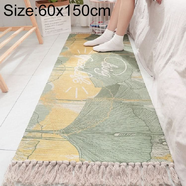 Cotton Hand-woven Bedside Carpet Home Long Fringed Anti-slip Mat Reluova