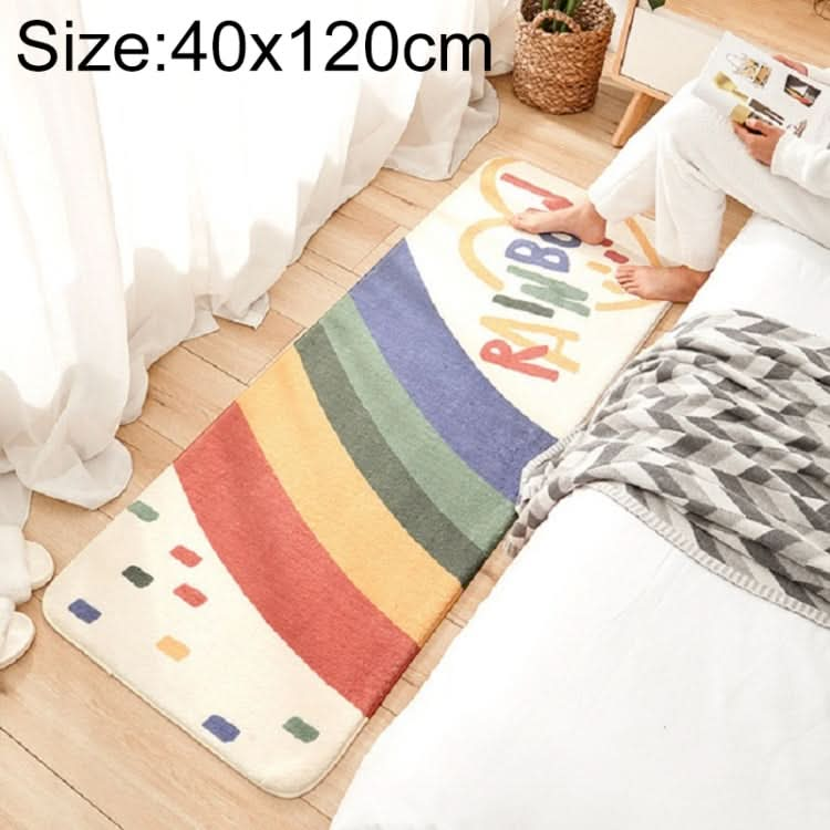 Cartoon Home Sofa Strip Rug Bedroom Bedside Lamb Cashmere Non-slip Mat