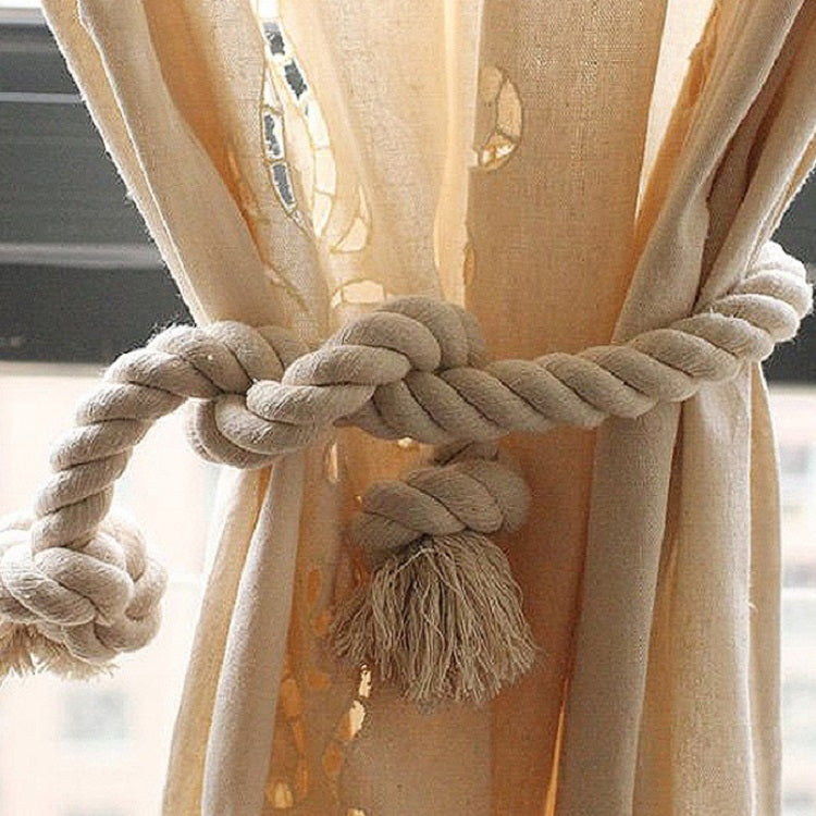 2 PCS Thick Cotton Thread Curtain Straps Handmade Cotton Rope Environmental Protection Straps-Reluova