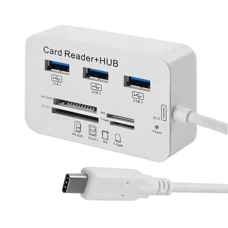 USB 3.1 Type-C COMBO 3 Ports HUB + MS DUO / SD(HC) / M2 / T-Flash Card Reader with LED Indication My Store