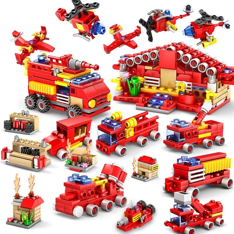 KAZI 16 in 1 Sets Fire Station Building Blocks Compatible City Firefighter Educational Construction Bricks Toys, Age Range: 6 Years Old Above Reluova