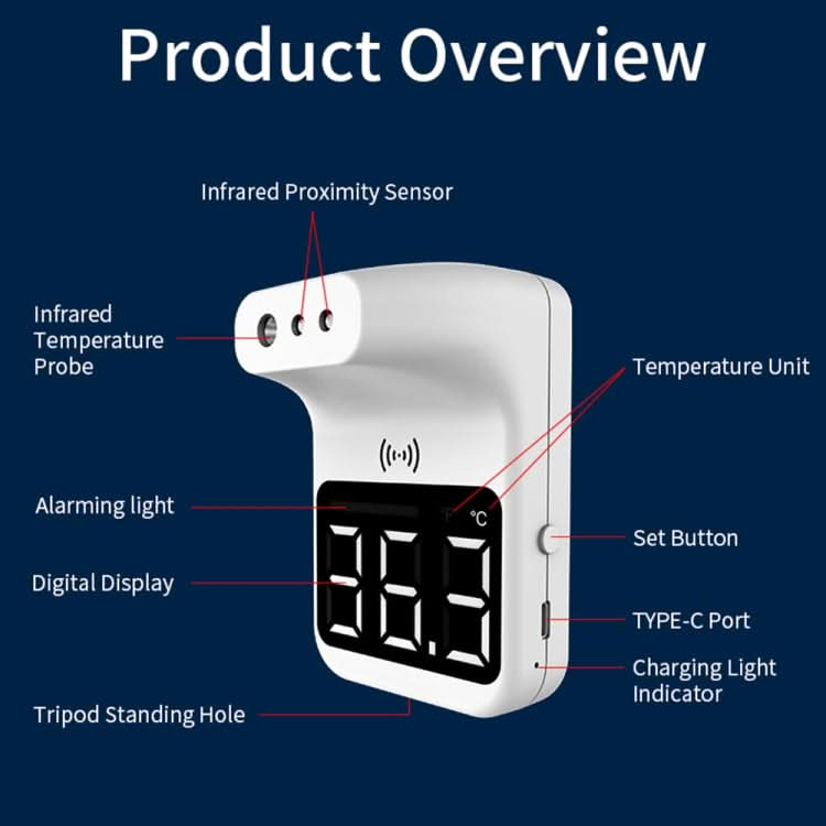 K3 mini Handsfree Non-contact Forehead Body Infrared Thermometer Reluova