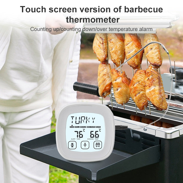 TS-802A Küchenthermometer für Lebensmittel zum Kochen und Grillen mit zwei Sonden, Touchscreen