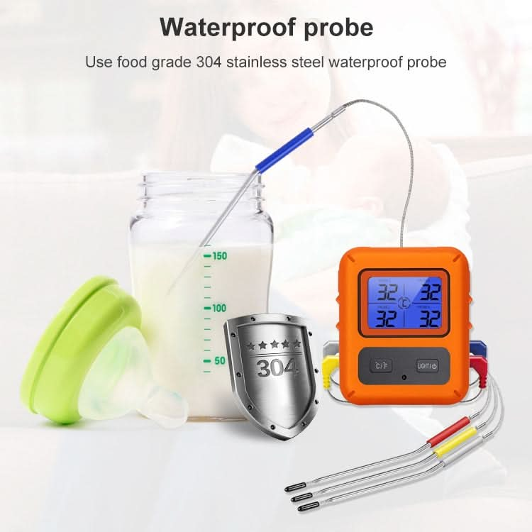 TS-TP40-A Kitchen Food Wireless Four Probe Thermometer, Probe is Waterproof Reluova