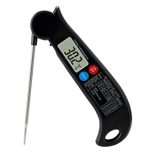 TS-BY54 Kitchen Food Cooking BBQ Foldable Waterproof Probe Thermometer(Black) Reluova