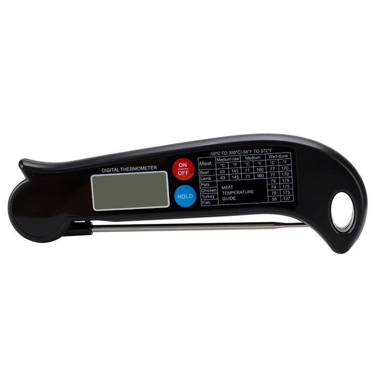 TS-BY54 Kitchen Food Cooking BBQ Foldable Waterproof Probe Thermometer(Black) Reluova