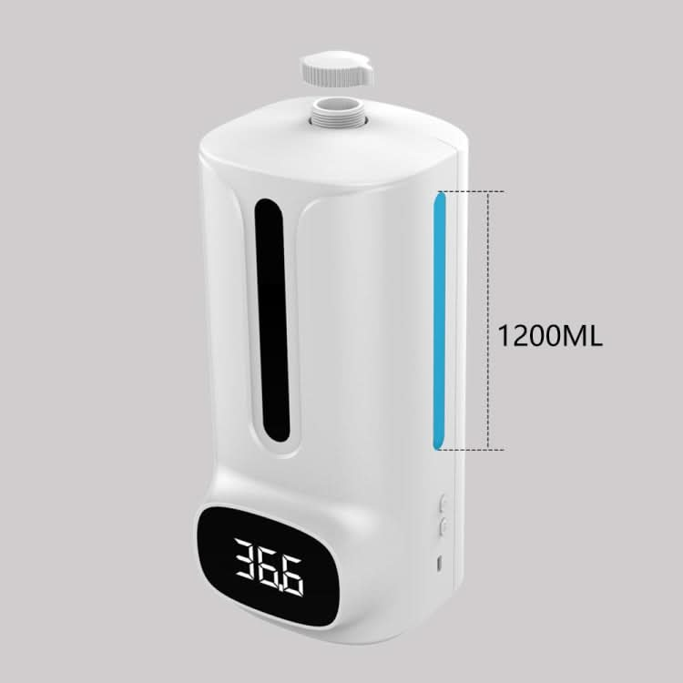 K9 Pro Plus Handsfree Non-contact Body Thermometer + 1000ml Automatic Non-contact Liquid Soap Dispenser with Base Mount, 15 Languages Voice Broadcast