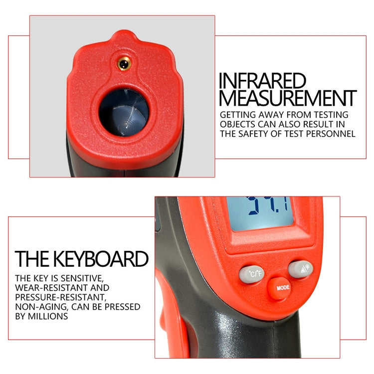 Wintact WT320 -50 Degree C~380 Degree C Handheld Portable Outdoor Non-contact Digital Infrared Thermometer Reluova