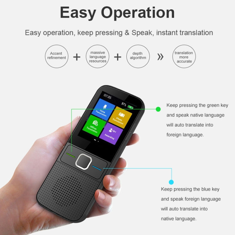 T10 Portable WIFI Smart Voice Translator Smart Business Travel Real Time AI Translator Translation Machine Reluova