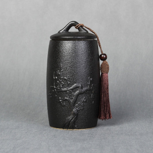 Plum Flower Pattern Stoneware Tea Cans Storage Tanks Ceramic Tea Set Tea Ceremony Accessories