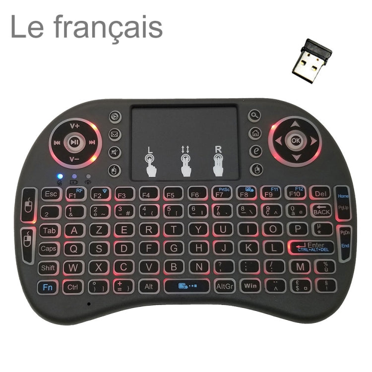 Support Language: French i8 Air Mouse Wireless Backlit Keyboard with Touchpad for Android TV Box & Smart TV & PC Tablet & Xbox360 & PS3 & HTPC/IPTV My Store