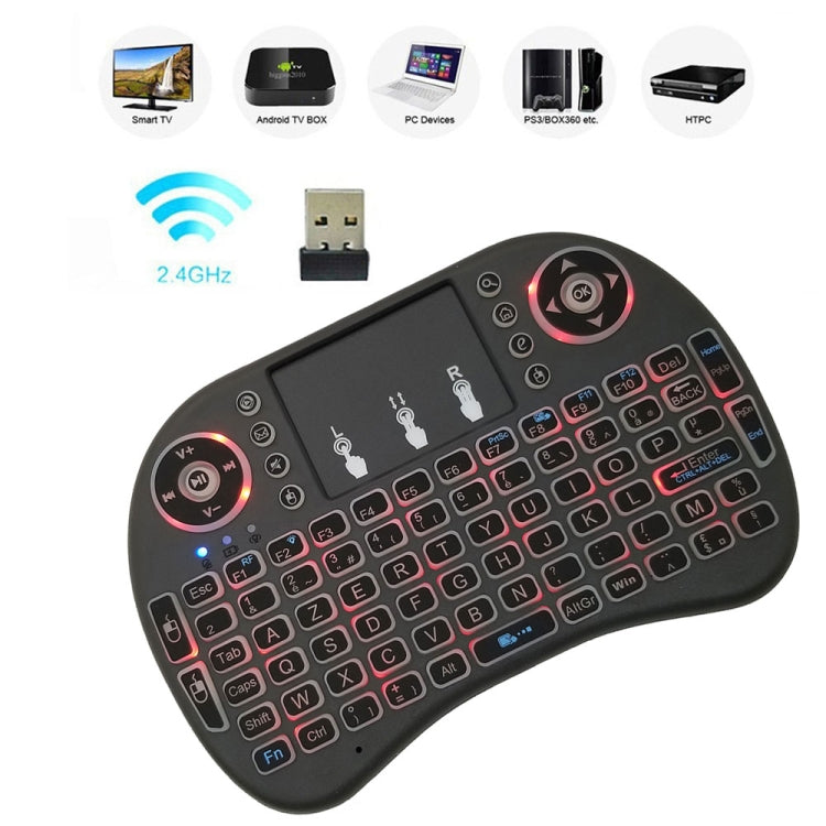 Support Language: French i8 Air Mouse Wireless Backlit Keyboard with Touchpad for Android TV Box & Smart TV & PC Tablet & Xbox360 & PS3 & HTPC/IPTV My Store