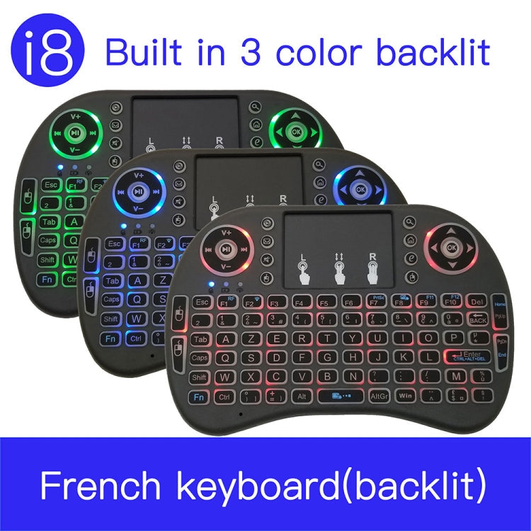 Support Language: French i8 Air Mouse Wireless Backlit Keyboard with Touchpad for Android TV Box & Smart TV & PC Tablet & Xbox360 & PS3 & HTPC/IPTV My Store