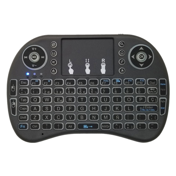 Support Language: Spanish i8 Air Mouse Wireless Backlight Keyboard with Touchpad for Android TV Box & Smart TV & PC Tablet & Xbox360 & PS3 & HTPC/IPTV