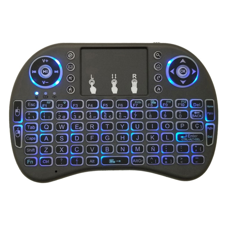 Support Language: Spanish i8 Air Mouse Wireless Backlight Keyboard with Touchpad for Android TV Box & Smart TV & PC Tablet & Xbox360 & PS3 & HTPC/IPTV