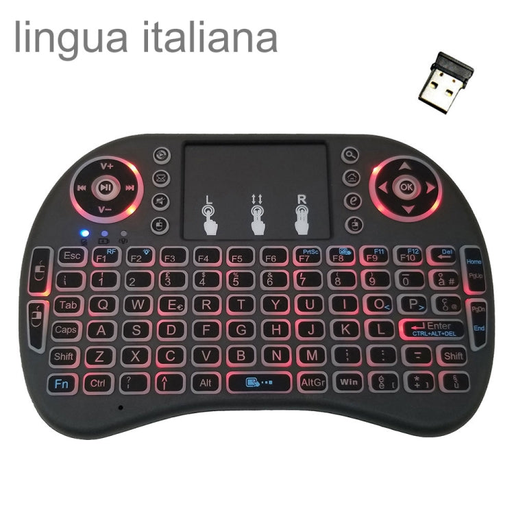 Support Language: Italy i8 Air Mouse Wireless Backlight Keyboard with Touchpad for Android TV Box & Smart TV & PC Tablet & Xbox360 & PS3 & HTPC/IPTV My Store