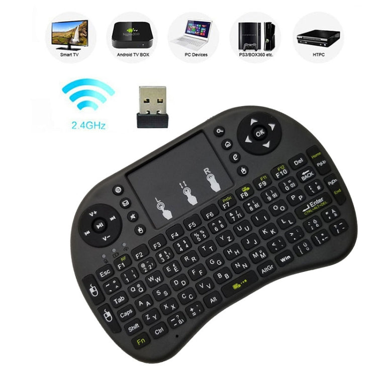 Support Language: Hebrew i8 Air Mouse Wireless Keyboard with Touchpad for Android TV Box & Smart TV & PC Tablet & Xbox360 & PS3 & HTPC/IPTV