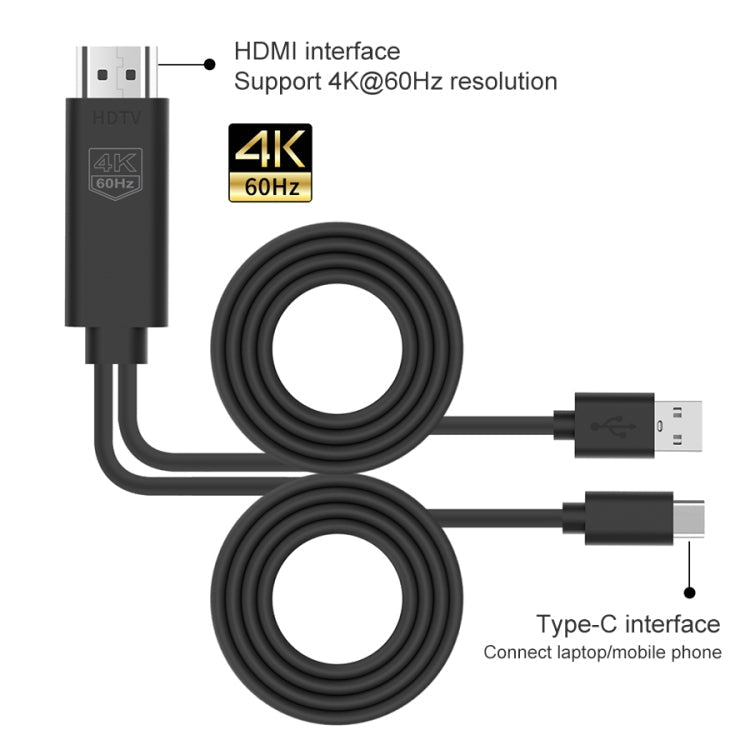 UC502 USB-C / Type-C 4K 60Hz HDTV Plastic Cable