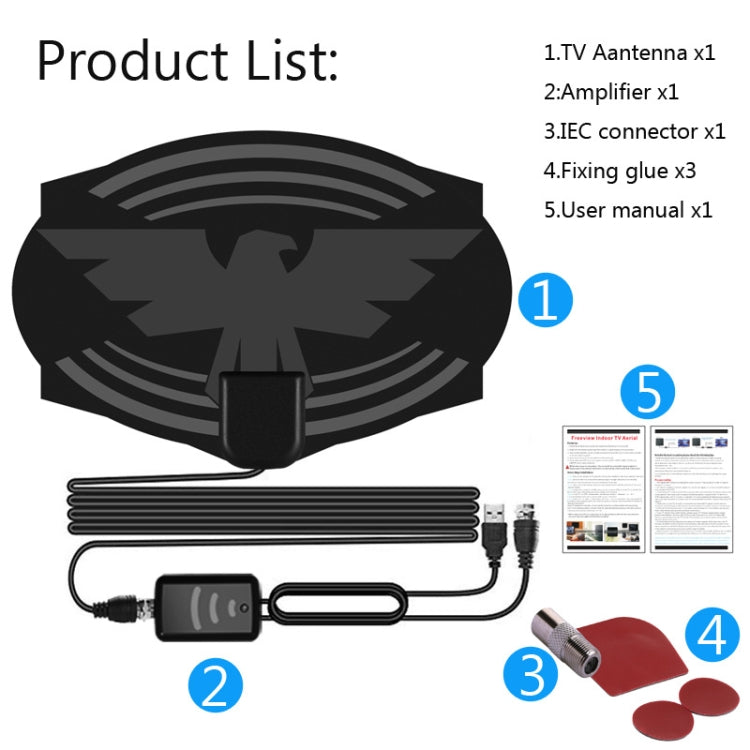 MYC-HDTV049 25dB 4K HDTV Antenna, Reception Range: 150 Miles