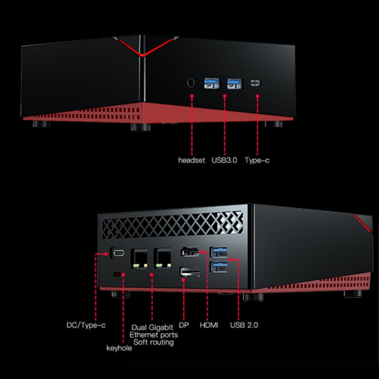 MN45 Barebone Mini PC, AMD Ryzen 5 4500U CPU, No RAM+Hard Disk, Support 3 Screens Output