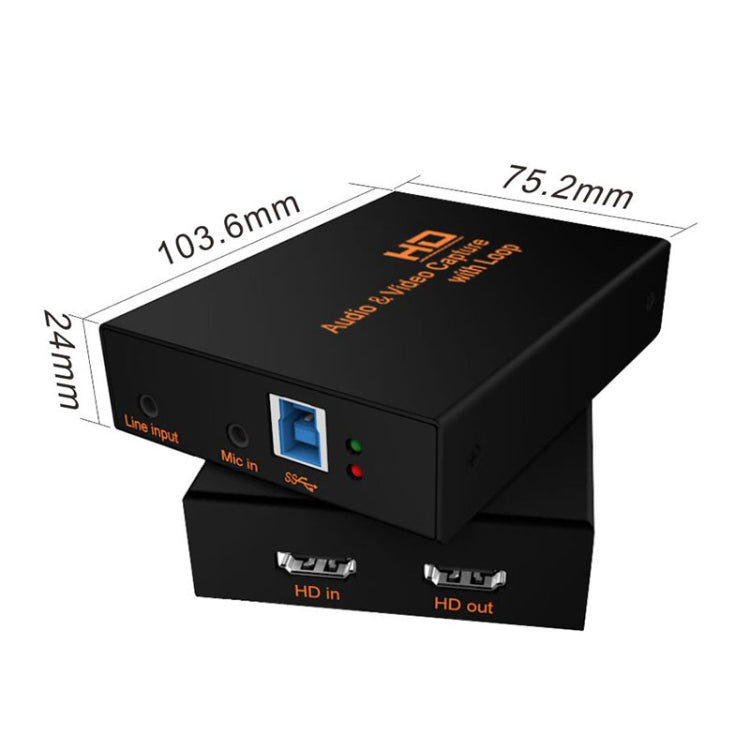 Z28 Professional HDMI Female + Mic + Line In to HDMI Female USB 3.0 Video Audio Capture Box