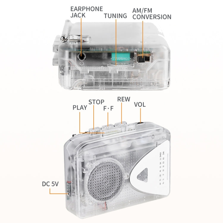 Portable Cassette Player Tape Player AM / FM Radio Reciver Reluova