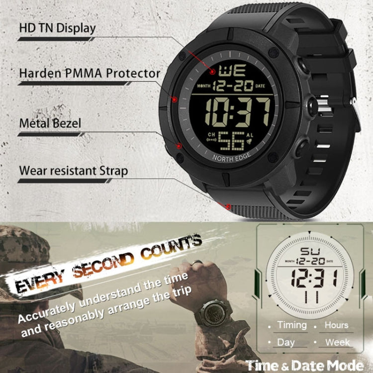 TANK North Edge Men Fashion Professional Military Army Outdoor Sport Waterproof Running Swimming Smart Digital Watch Reluova