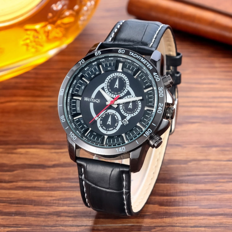 WeiYaQi 89031 Fashion Quartz Movement Wrist Watch with Leather Band