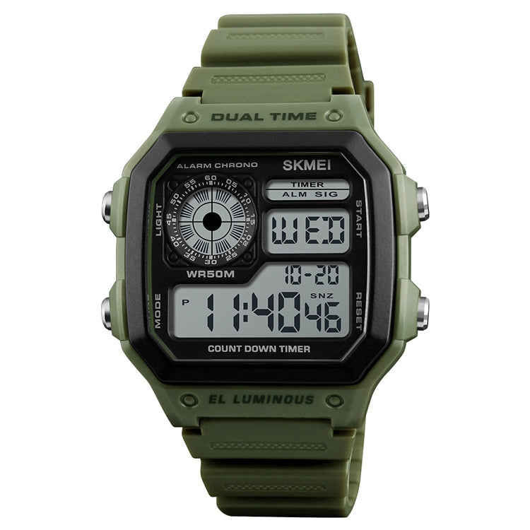 SKMEI 1299 Multifunctional Outdoor Sports Noctilucent Waterproof Digital Display Wrist Watch