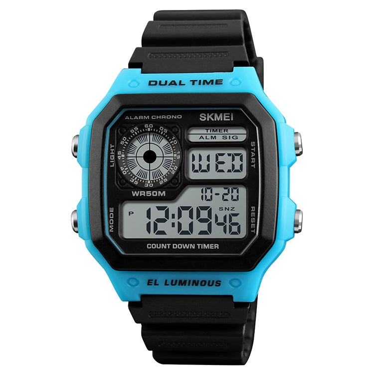 SKMEI 1299 Multifunctional Outdoor Sports Noctilucent Waterproof Digital Display Wrist Watch Reluova