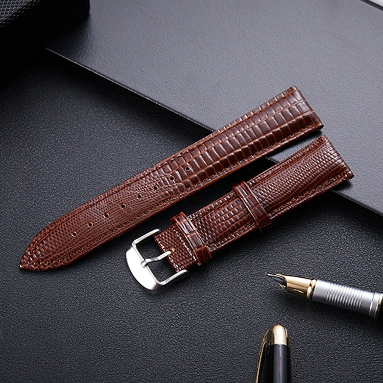 Lizard Texture Leather Strap  Watch Band, Size: 24mm