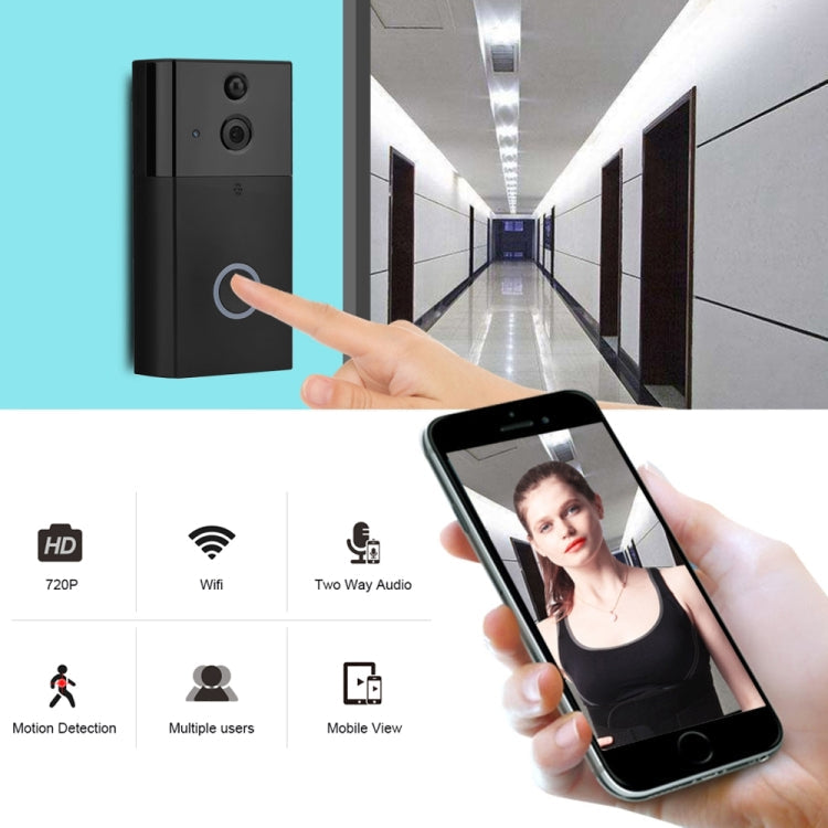 VESAFE HD 720P Security Camera Smart WiFi Video Doorbell Intercom, Support TF Card & Infrared Night Vision & Motion Detection App for IOS and Android(With Ding Dong/Chime) Reluova