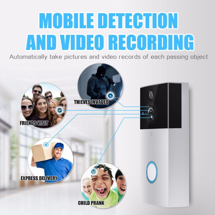 VESAFE HD 720P Security Camera Smart WiFi Video Doorbell Intercom, Support TF Card & Infrared Night Vision & Motion Detection App for IOS and Android(With Ding Dong/Chime)